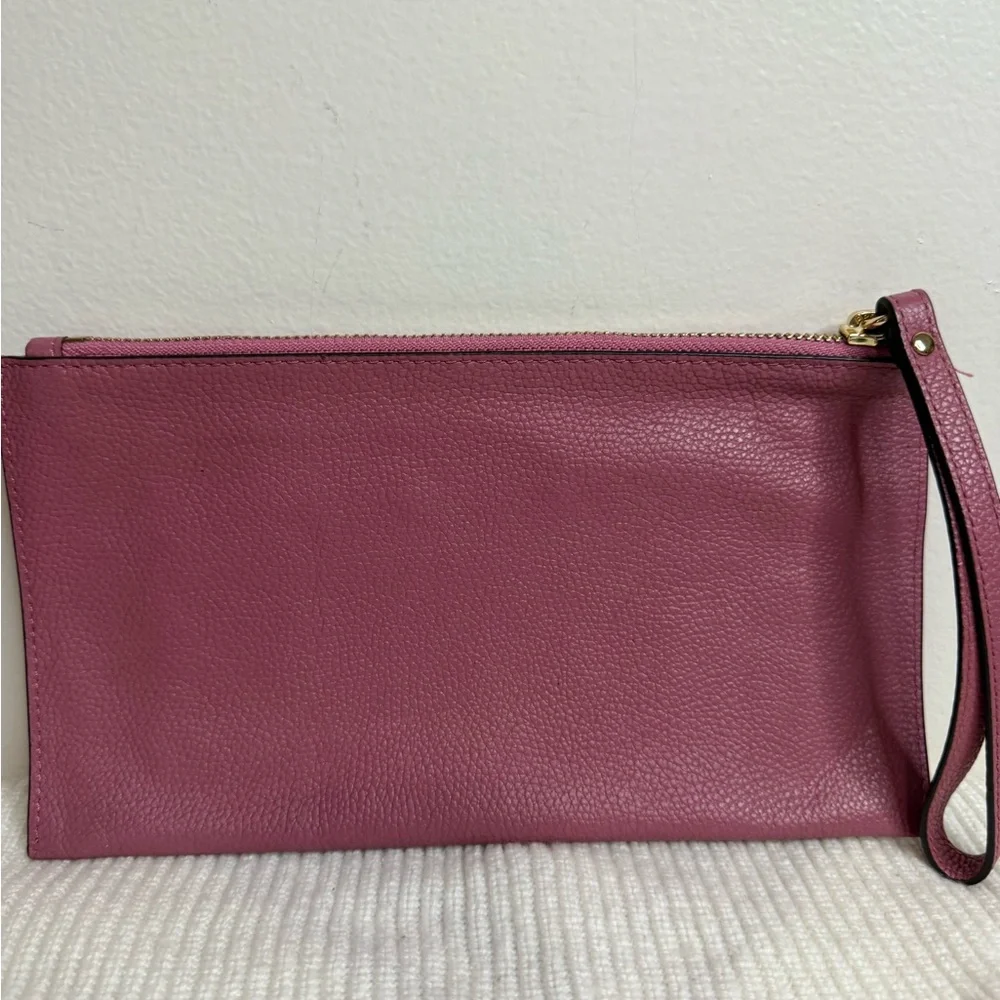 Michael Kors Berry Pink Large Wristlet/Clutch pebbled leather